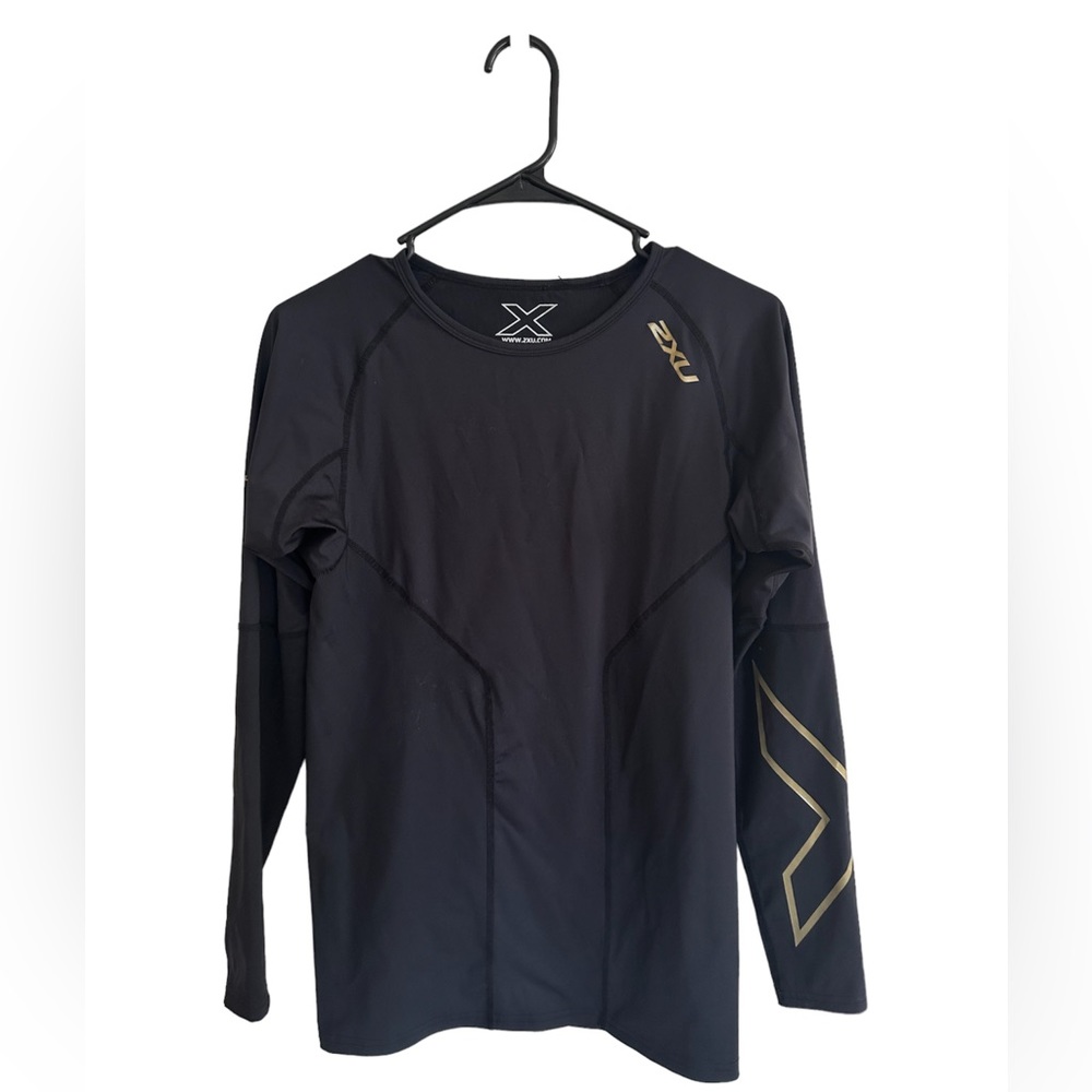 2XU Men’s XL Core Compression Long Sleeve Shirt Black/Gold